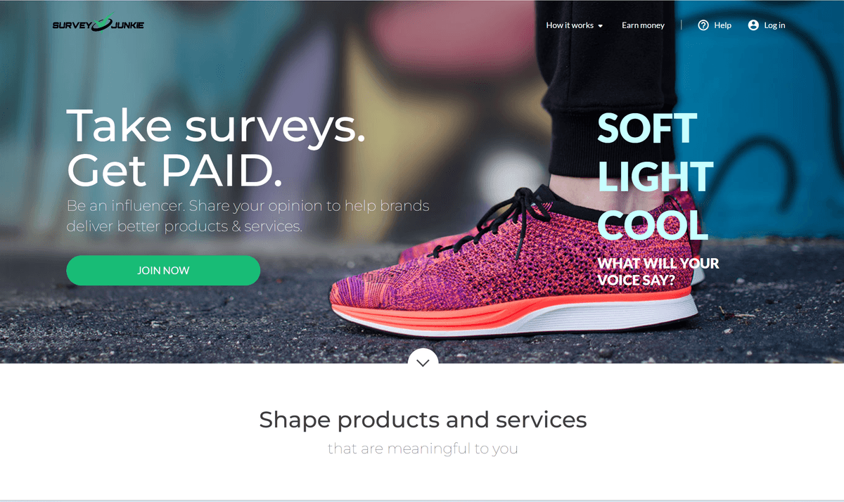 SurveyJunkie dashboard interface